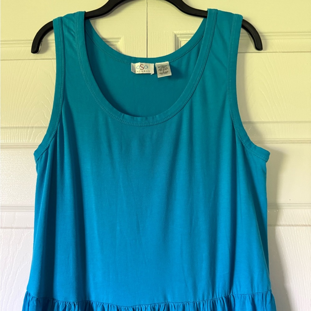 Elegant OSO Casuals Women's Teal Sleeveless Maxi Dress - Picture 2 of 7